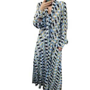 Dorothee Schumacher Graphic Volumes Printed Midi Dress 2 Cocktail Wedding Party